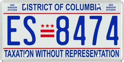 DC license plate ES8474