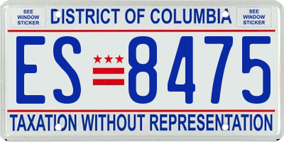 DC license plate ES8475