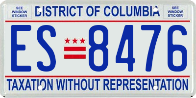 DC license plate ES8476