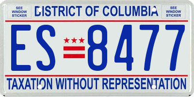 DC license plate ES8477
