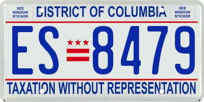 DC license plate ES8479