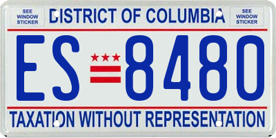 DC license plate ES8480