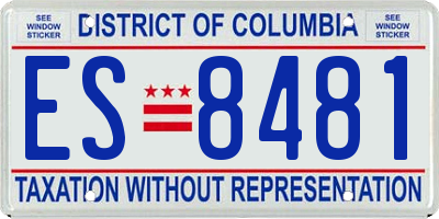 DC license plate ES8481