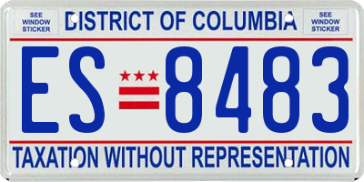 DC license plate ES8483