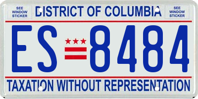 DC license plate ES8484