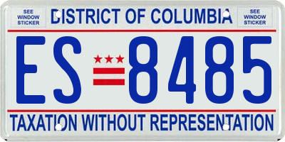 DC license plate ES8485