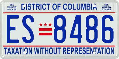 DC license plate ES8486