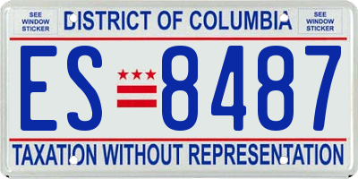 DC license plate ES8487