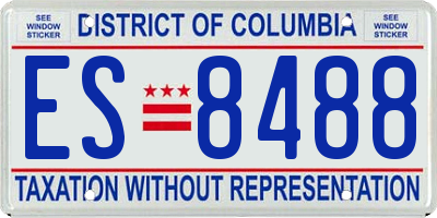 DC license plate ES8488