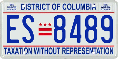 DC license plate ES8489