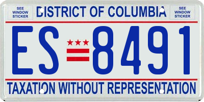 DC license plate ES8491