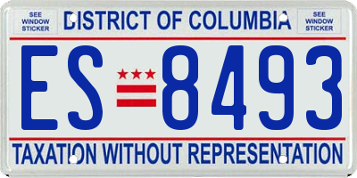 DC license plate ES8493