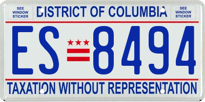 DC license plate ES8494