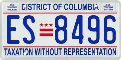 DC license plate ES8496