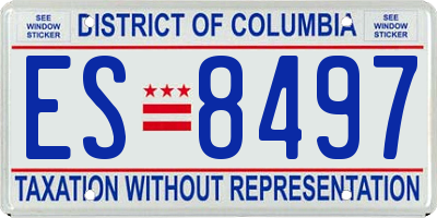 DC license plate ES8497