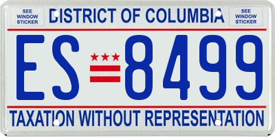 DC license plate ES8499
