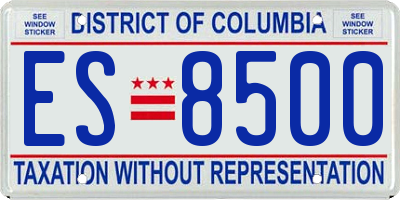 DC license plate ES8500