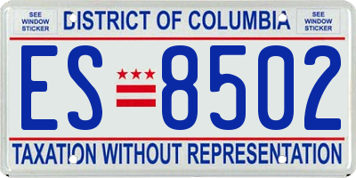 DC license plate ES8502