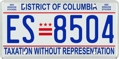 DC license plate ES8504