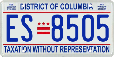 DC license plate ES8505