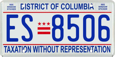 DC license plate ES8506