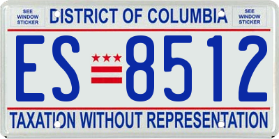 DC license plate ES8512