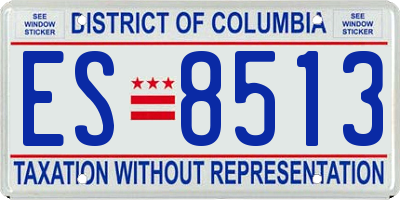 DC license plate ES8513