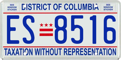 DC license plate ES8516