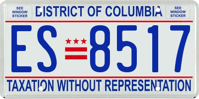 DC license plate ES8517