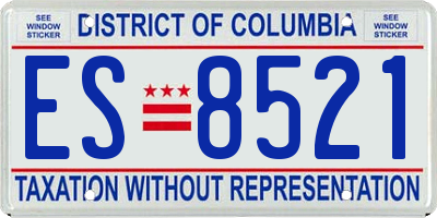 DC license plate ES8521