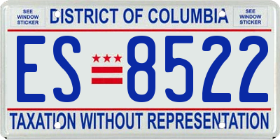 DC license plate ES8522