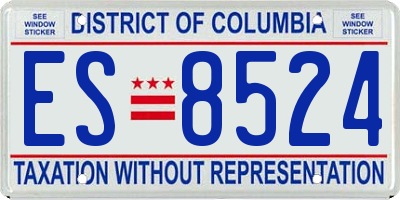 DC license plate ES8524