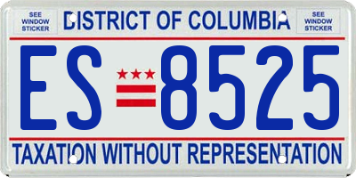 DC license plate ES8525