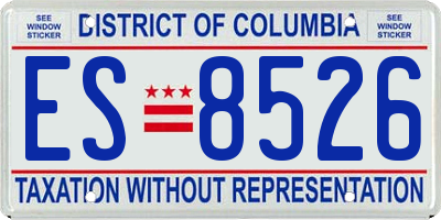 DC license plate ES8526