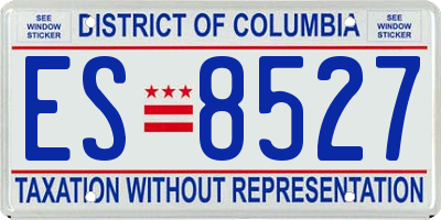 DC license plate ES8527