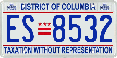 DC license plate ES8532