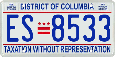 DC license plate ES8533