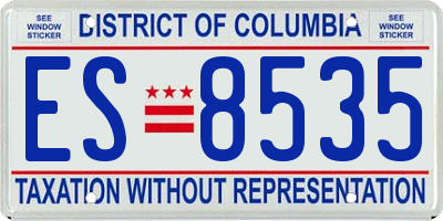 DC license plate ES8535