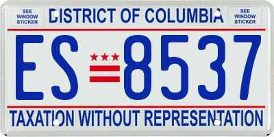 DC license plate ES8537