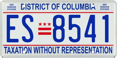 DC license plate ES8541