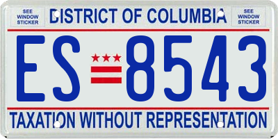 DC license plate ES8543