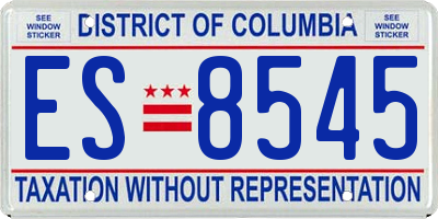 DC license plate ES8545