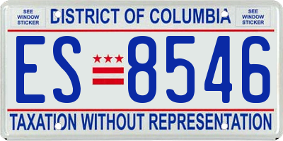 DC license plate ES8546