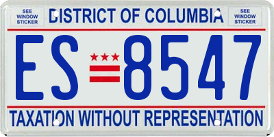 DC license plate ES8547