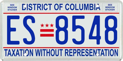 DC license plate ES8548