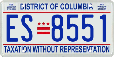 DC license plate ES8551