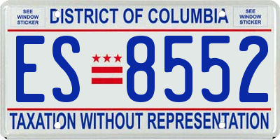 DC license plate ES8552