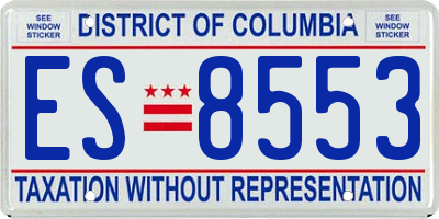 DC license plate ES8553