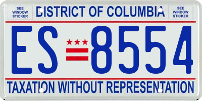 DC license plate ES8554