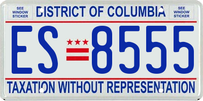 DC license plate ES8555